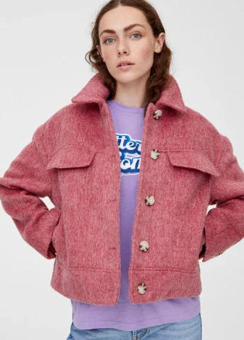 Темно-розовая куртка демісезон,темно-рожевий, Pull & Bear