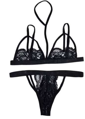 Черный демисезонный сексуальный соблазнительный эротический комплект – эротическое бельё Langsha