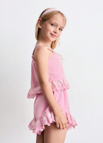 Светло-розовый летний костюм (майка, шорты) SHEIN