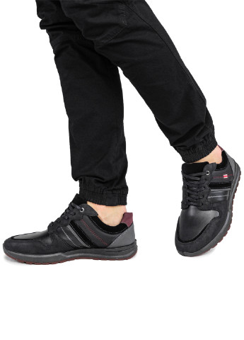 Черные демисезонные кроссовки мужские весна-осень черные кожзам (1368375407) Dago Style