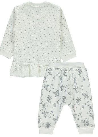 Белый детский костюм со штанами брючный Aziz Bebe