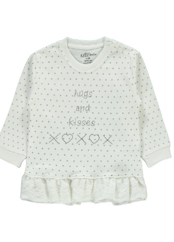 Белый детский костюм со штанами брючный Aziz Bebe