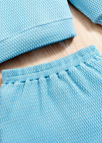 Блакитний демісезонний костюм (світшот, спідниця) спідничний SHEIN