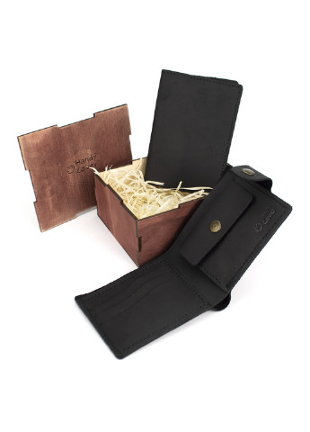 Чоловічий подарунковий набір №47 чорний (гаманець і обкладинка на паспорт) в коробці HandyCover (227723577)