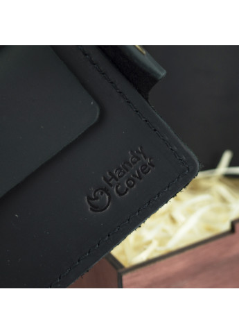 Чоловічий подарунковий набір №47 чорний (гаманець і обкладинка на паспорт) в коробці HandyCover (227723577)