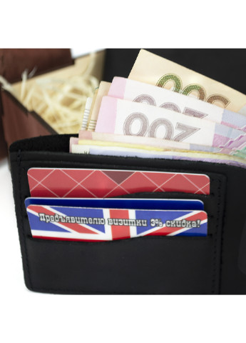 Чоловічий подарунковий набір №47 чорний (гаманець і обкладинка на паспорт) в коробці HandyCover (227723577)
