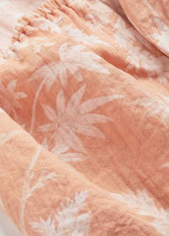 Комбинезон H&M комбинезон-брюки рисунок персиковый кэжуал вискоза