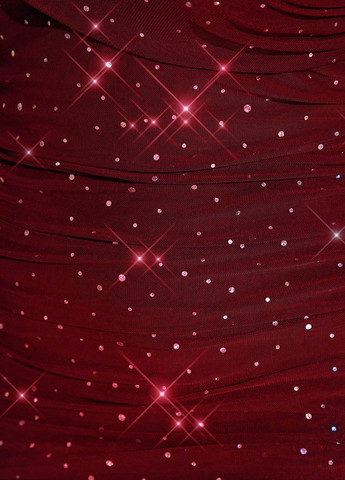 Бордовое вечернее, кэжуал платье с открытыми плечами SHEIN однотонное