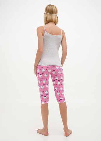 Рожева всесезон піжама (майка, капрі, маска для сну) майка + капрі Lucci