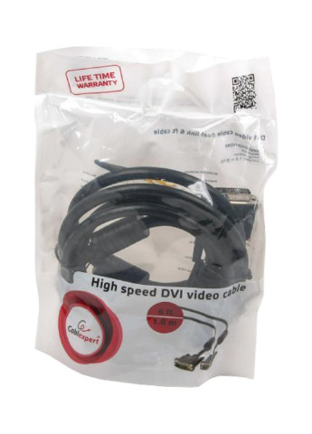 Кабель DVI відео Single Link, довжина 1,8 м (CC-DVI-BK-6) Cablexpert dvi видео single link, длина 1,8 м (cc-dvi-bk-6) (137776111)