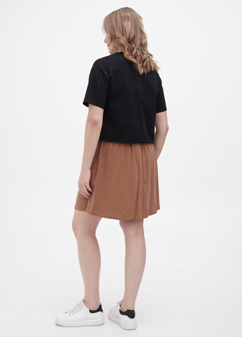 Светло-коричневая кэжуал однотонная юбка Another-Label клешированная