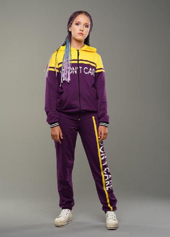 Фіолетовий демісезонний спортивний костюм з написами Sinthia (193404787)