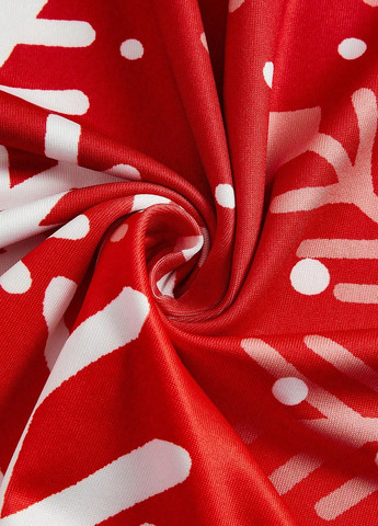 Красное праздничный платье клеш, с открытой спиной SHEIN с новогодним принтом