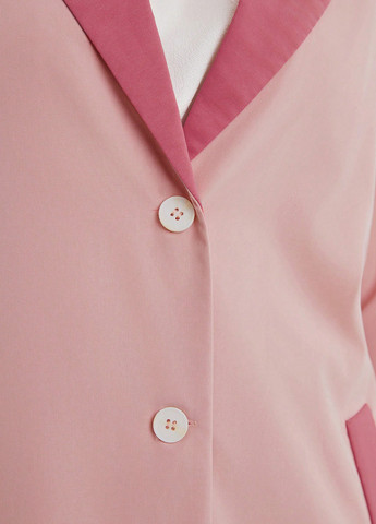 Светло-розовое демисезонное Пальто однобортное SHEIN