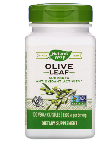 Оливкові Листя, Olive Leaves,, 1500 мг, 100 капсул Nature's Way (228292262)