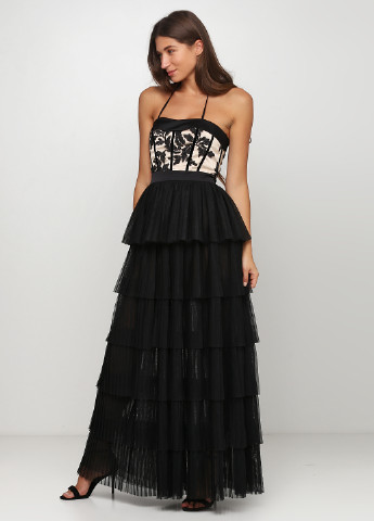 Чорна коктейльна сукня в стилі армпір Gepur