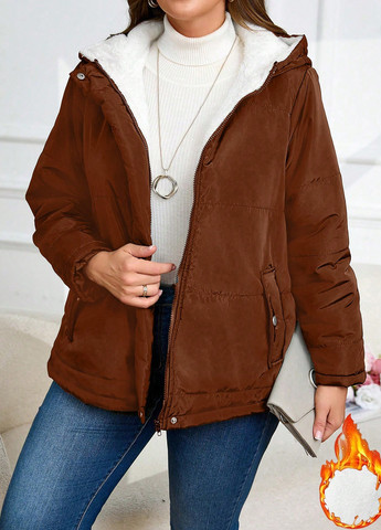 Коричнева зимня куртка SHEIN