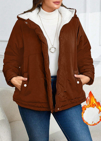 Коричнева зимня куртка SHEIN