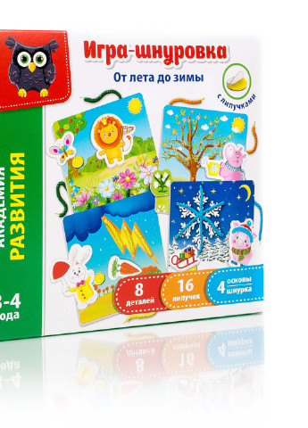 Гра-шнурівка з липучками "Від літа до зими" VT5303-05 (рус) Vladi toys комбінований