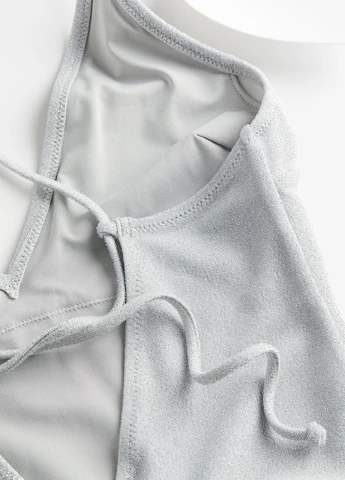 Срібний літній купальник суцільний H&M