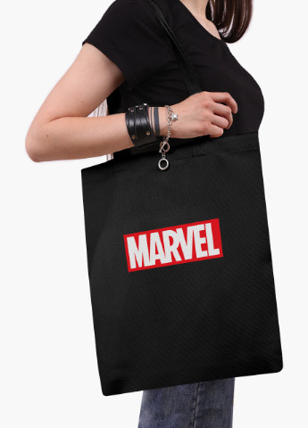 Еко сумка шоппер чорна Марвел (Marvel) (9227-1982-BK) MobiPrint (236391125)