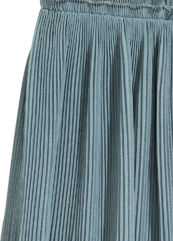Серо-голубая кэжуал юбка H&M клешированная, плиссе