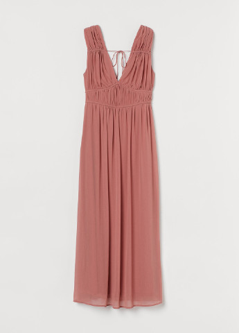 Темно-розовое вечернее платье в стиле ампир H&M однотонное
