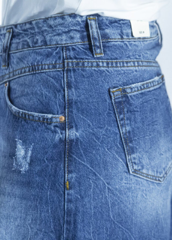 Синяя джинсовая однотонная юбка Cracpot
