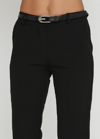 Черные кэжуал демисезонные зауженные брюки Moda