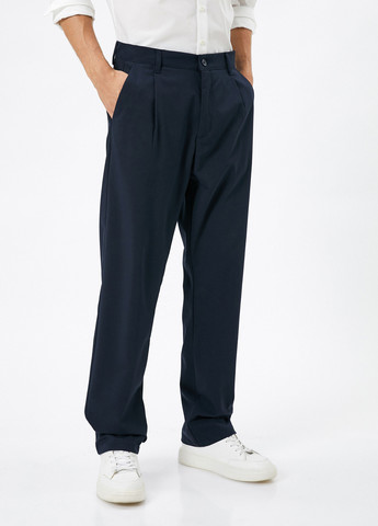 Темно-синие кэжуал, классические демисезонные классические брюки KOTON