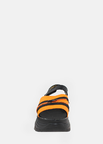 Черные босоножки re2598 черный-оранжевый Carolina