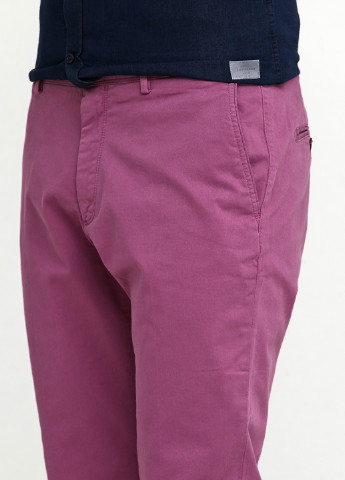 Пурпурные кэжуал демисезонные зауженные брюки Massimo Dutti
