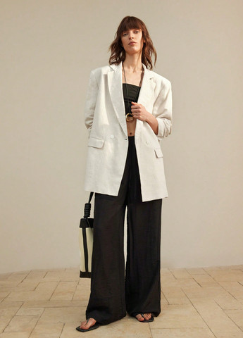 Белый женский жакет SHEIN однотонный - демисезонный