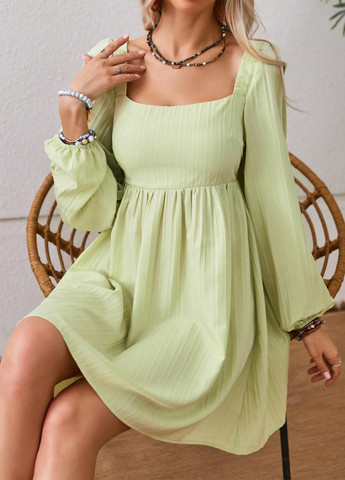 Мятное кэжуал платье SHEIN однотонное