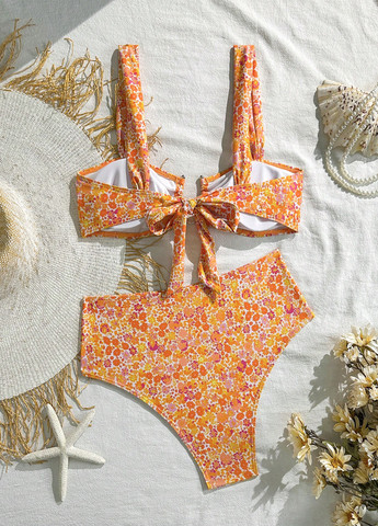 Комбинированный летний купальник (лиф, трусики) раздельный SHEIN