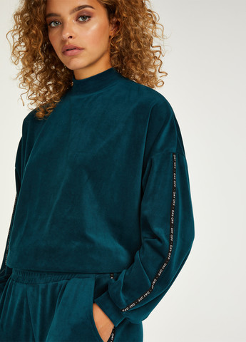 Темно-бірюзовий світшот Hunkemoller однотонний лампаси (322185985)