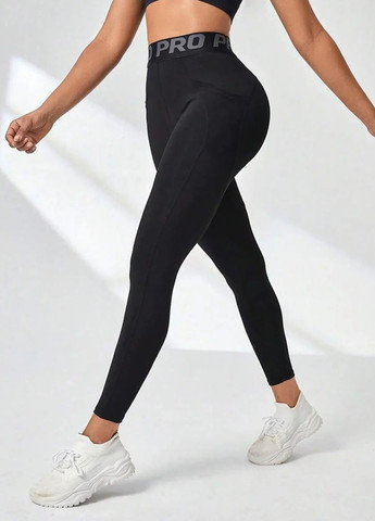 Черные демисезонные леггинсы SHEIN