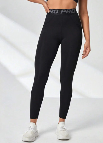 Черные демисезонные леггинсы SHEIN