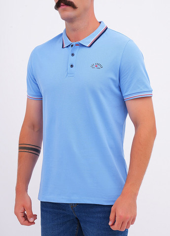 Голубой футболка-поло для мужчин Lee Cooper однотонная