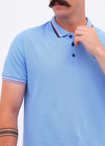 Голубой футболка-поло для мужчин Lee Cooper однотонная