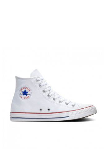 Женские белые осенние кеды Converse на шнурках с логотипом, люверсы - фото