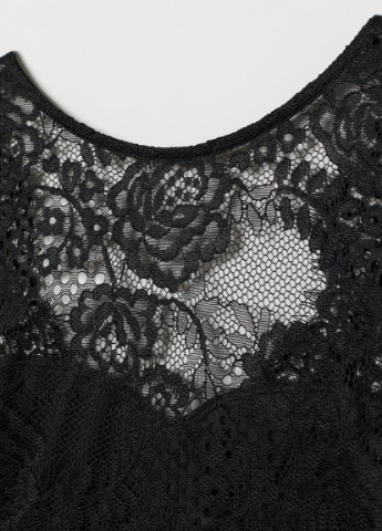 Чорна кежуал сукня з мережива H&M однотонна