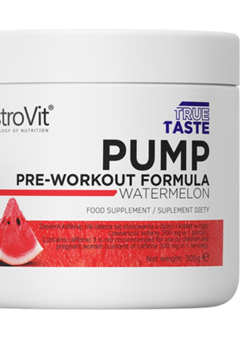 Передтренувальний комплекс Pump Pre-Workout 300 g (Watermelon) Ostrovit (254661244)