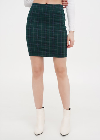 Темно-зеленая кэжуал в клетку юбка House карандаш