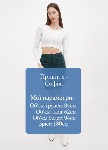 Темно-зеленая кэжуал в клетку юбка House карандаш