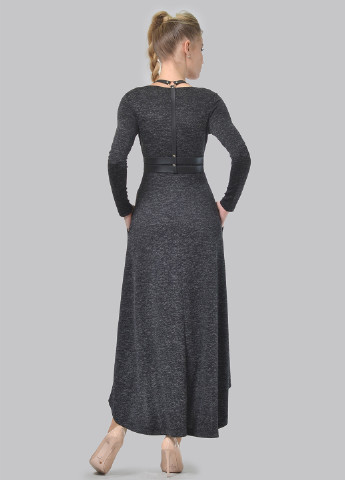 Темно-сіра кежуал сукня, сукня кльош Lada Lucci меланжева