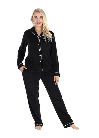 Чорна всесезон піжама (сорочка, штани) сорочка + брюки Frankie & Johnny