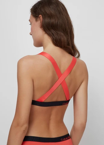 Красный топ бюстгальтер Calvin Klein без косточек хлопок