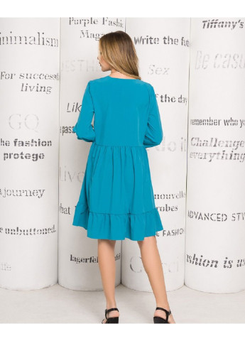 Бірюзова повсякденний сукня 13180 s бірюзовий ISSA PLUS однотонна