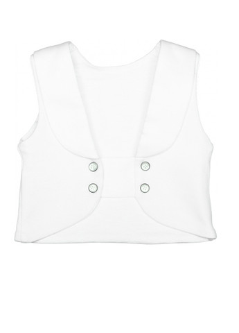 Белый демисезонный костюм (кофта, жилет, ползунки, берет) BetiS